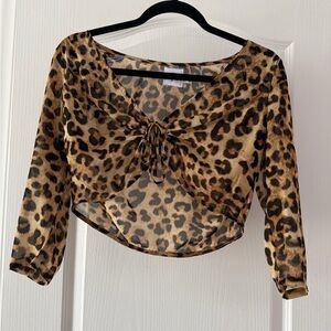 Princess Polly Leopard Print Crop Top